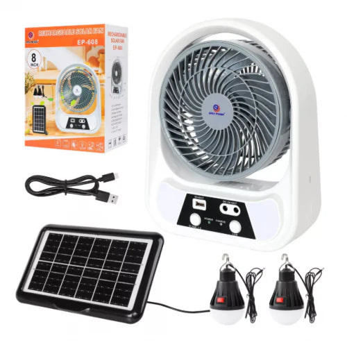 Ventilador de camping solar recargable de 20000 mAh con linterna LED, ventilador portátil inalámbrico de 2 velocidades con PowerBank, temporizador y gancho para colgar, ventilador de computadora