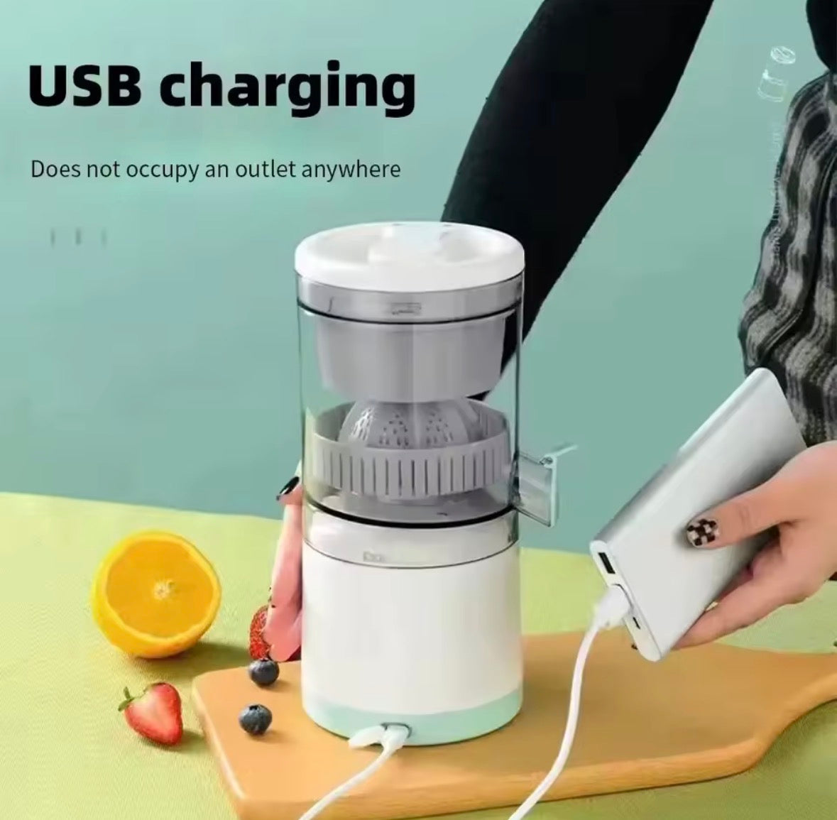 EXPRIMIDOR DE JUGO RECARGABLE