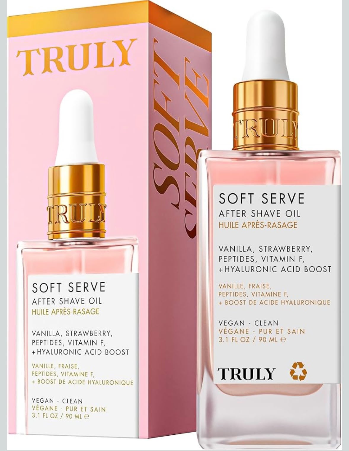 TRULY Rosado y caja de protección Aceite intimo aclarante