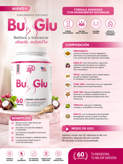 BU-GLU REFUERZA BUSTO Y GLÚTEO X 60 CÁPSULAS